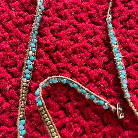 Bracelet Nakomal brand handcrafted artisan wrap bracelet blue stones - Picture 2 of 5